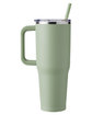 Harriton 40oz Vacuum Insulated Stainless Steel Travel Tumbler green mist ModelBack