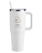 Harriton 40oz Vacuum Travel Mug white DecoFront