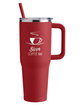 Harriton 40oz Vacuum Travel Mug red DecoFront