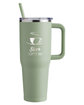 Harriton 40oz Vacuum Travel Mug green mist DecoFront