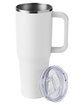 Harriton 40oz Vacuum Insulated Stainless Steel Travel Tumbler white ModelSide