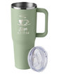 Harriton 40oz Vacuum Travel Mug green mist DecoSide