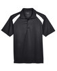 Harriton Adult Polytech Colorblock Polo black/ white FlatFront