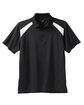 Harriton Adult Polytech Colorblock Polo black/ white OFFront