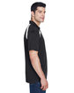 Harriton Adult Polytech Colorblock Polo black/ white ModelSide