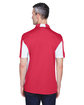 Harriton Men's Side Blocked Micro-Piqu Polo red/ white ModelBack