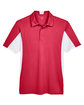 Harriton Men's Side Blocked Micro-Piqu Polo red/ white FlatFront