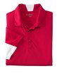 Harriton Men's Side Blocked Micro-Piqu Polo red/ white OFFront