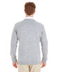 Harriton Men's Pilbloc V-Neck Button Cardigan Sweater grey heather ModelBack