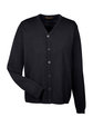 Harriton Men's Pilbloc V-Neck Button Cardigan Sweater black OFFront