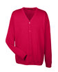 Harriton Men's Pilbloc V-Neck Button Cardigan Sweater red OFFront