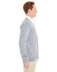 Harriton Men's Pilbloc V-Neck Button Cardigan Sweater grey heather ModelSide