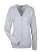 Harriton Ladies' Pilbloc V-Neck Button Cardigan Sweater grey heather OFFront