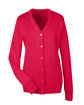 Harriton Ladies' Pilbloc V-Neck Button Cardigan Sweater red OFFront