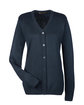 Harriton Ladies' Pilbloc V-Neck Button Cardigan Sweater dark navy OFFront