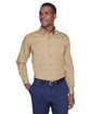 Harriton Men's Easy Blend Long-Sleeve TwillShirt withStain-Release  