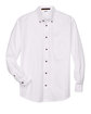Harriton Men's Easy Blend Long-Sleeve TwillShirt withStain-Release white FlatFront