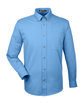 Harriton Men's Easy Blend Long-Sleeve TwillShirt withStain-Release lt college blue OFFront