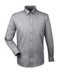 Harriton Men's Easy Blend Long-Sleeve TwillShirt withStain-Release dark grey OFFront