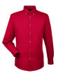 Harriton Men's Easy Blend Long-Sleeve TwillShirt withStain-Release red OFFront