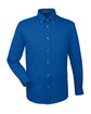 Harriton Men's Easy Blend Long-Sleeve TwillShirt withStain-Release french blue OFFront
