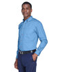 Harriton Men's Easy Blend Long-Sleeve TwillShirt withStain-Release lt college blue ModelQrt
