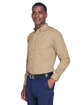 Harriton Men's Easy Blend Long-Sleeve TwillShirt withStain-Release stone ModelQrt