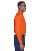 Harriton Men's Easy Blend Long-Sleeve TwillShirt withStain-Release team orange ModelSide