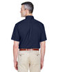 Harriton Men's Easy Blend Short-Sleeve Twill Shirt withStain-Release navy ModelBack