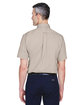 Harriton Men's Easy Blend Short-Sleeve Twill Shirt withStain-Release stone ModelBack