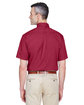 Harriton Men's Easy Blend Short-Sleeve Twill Shirt withStain-Release wine ModelBack
