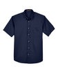Harriton Men's Easy Blend Short-Sleeve Twill Shirt withStain-Release navy FlatFront