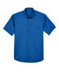 Harriton Men's Easy Blend Short-Sleeve Twill Shirt withStain-Release french blue FlatFront
