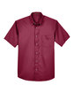 Harriton Men's Easy Blend Short-Sleeve Twill Shirt withStain-Release wine FlatFront