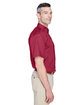 Harriton Men's Easy Blend Short-Sleeve Twill Shirt withStain-Release wine ModelSide