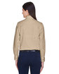 Harriton Ladies' Easy Blend Long-Sleeve TwillShirt with Stain-Release stone ModelBack