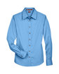 Harriton Ladies' Easy Blend Long-Sleeve TwillShirt with Stain-Release lt college blue FlatFront