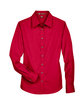 Harriton Ladies' Easy Blend Long-Sleeve TwillShirt with Stain-Release red FlatFront