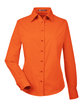 Harriton Ladies' Easy Blend Long-Sleeve TwillShirt with Stain-Release team orange OFFront