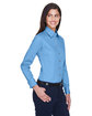 Harriton Ladies' Easy Blend Long-Sleeve TwillShirt with Stain-Release lt college blue ModelQrt