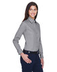Harriton Ladies' Easy Blend Long-Sleeve TwillShirt with Stain-Release dark grey ModelQrt