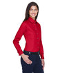 Harriton Ladies' Easy Blend Long-Sleeve TwillShirt with Stain-Release red ModelQrt