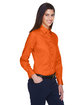 Harriton Ladies' Easy Blend Long-Sleeve TwillShirt with Stain-Release team orange ModelQrt