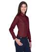 Harriton Ladies' Easy Blend Long-Sleeve TwillShirt with Stain-Release wine ModelQrt