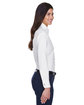 Harriton Ladies' Easy Blend Long-Sleeve TwillShirt with Stain-Release white ModelSide