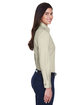 Harriton Ladies' Easy Blend Long-Sleeve TwillShirt with Stain-Release creme ModelSide