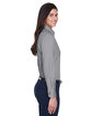 Harriton Ladies' Easy Blend Long-Sleeve TwillShirt with Stain-Release dark grey ModelSide