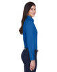Harriton Ladies' Easy Blend Long-Sleeve TwillShirt with Stain-Release french blue ModelSide