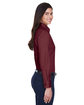Harriton Ladies' Easy Blend Long-Sleeve TwillShirt with Stain-Release wine ModelSide