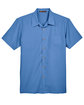 Harriton Men's Barbados Textured CampShirt pool blue FlatFront